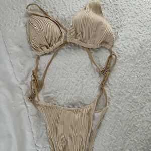Bone color bikini set brand new tie together #beachwear